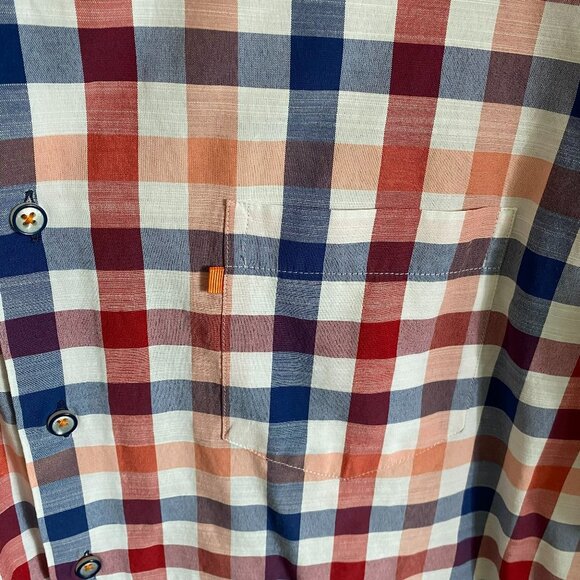BNWOT DARIO BELTRAN CLASSIC FIT MEN'S SHIRT PLAID SHORT SLEEVES POCKET SIZE XL/5 - Picture 5 of 5